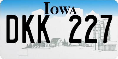 IA license plate DKK227