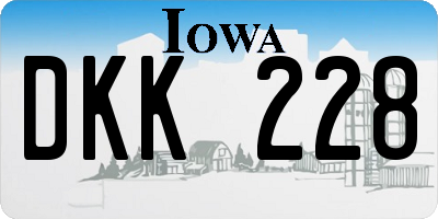 IA license plate DKK228