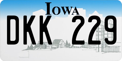 IA license plate DKK229