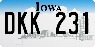 IA license plate DKK231
