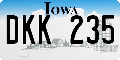 IA license plate DKK235