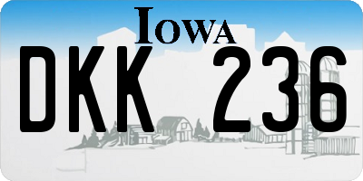 IA license plate DKK236