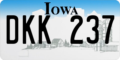 IA license plate DKK237