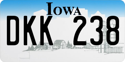 IA license plate DKK238
