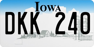 IA license plate DKK240