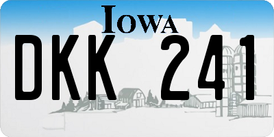 IA license plate DKK241