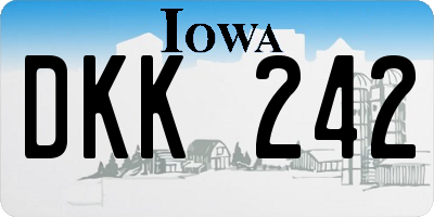 IA license plate DKK242