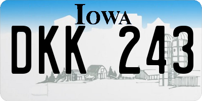 IA license plate DKK243