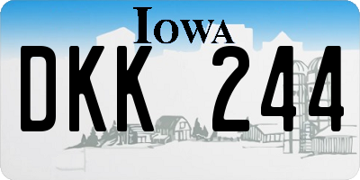 IA license plate DKK244