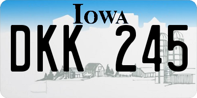 IA license plate DKK245