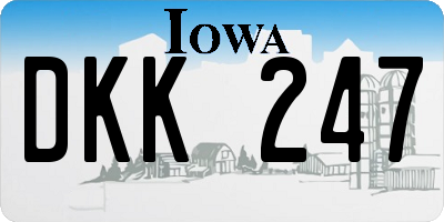 IA license plate DKK247