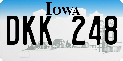IA license plate DKK248