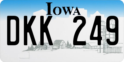 IA license plate DKK249
