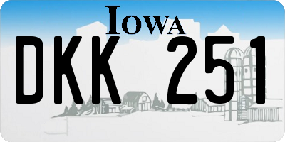 IA license plate DKK251
