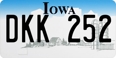 IA license plate DKK252