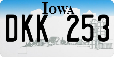 IA license plate DKK253