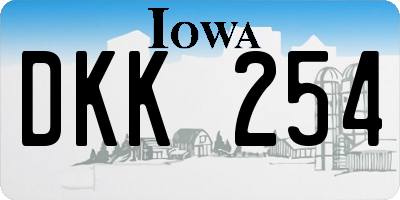 IA license plate DKK254
