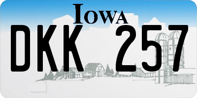 IA license plate DKK257