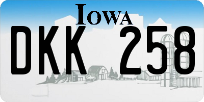 IA license plate DKK258
