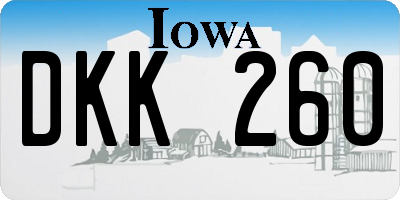 IA license plate DKK260