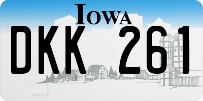 IA license plate DKK261
