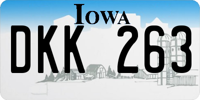 IA license plate DKK263
