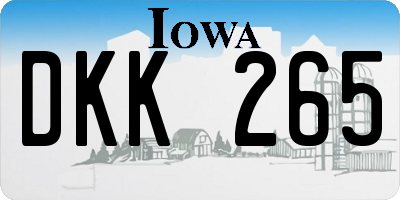 IA license plate DKK265