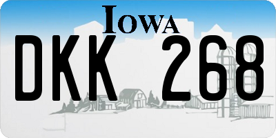 IA license plate DKK268