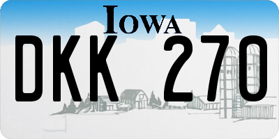 IA license plate DKK270