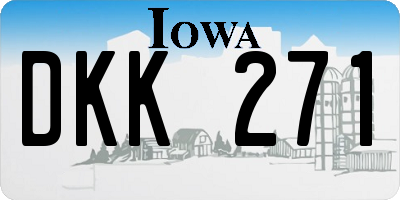IA license plate DKK271