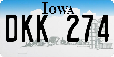 IA license plate DKK274
