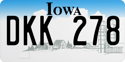 IA license plate DKK278