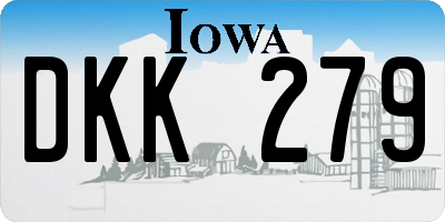 IA license plate DKK279