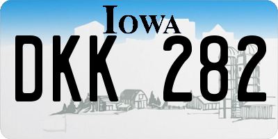 IA license plate DKK282