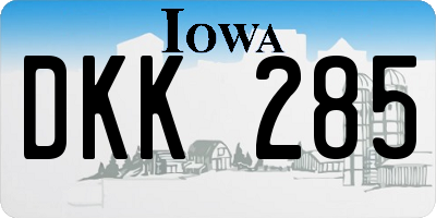 IA license plate DKK285