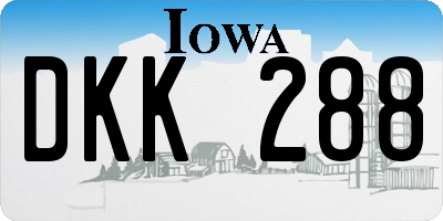 IA license plate DKK288