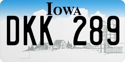 IA license plate DKK289