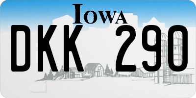 IA license plate DKK290