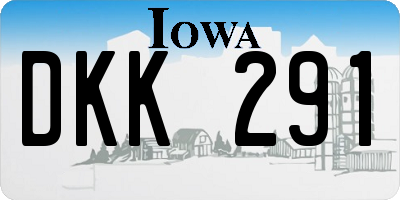 IA license plate DKK291