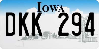 IA license plate DKK294