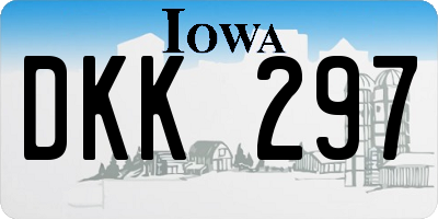 IA license plate DKK297