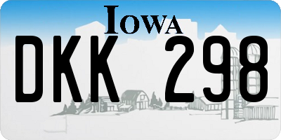 IA license plate DKK298