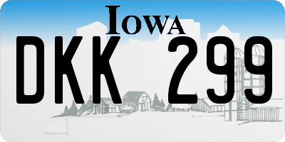 IA license plate DKK299