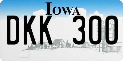IA license plate DKK300