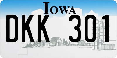 IA license plate DKK301