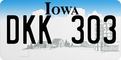 IA license plate DKK303