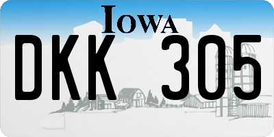 IA license plate DKK305