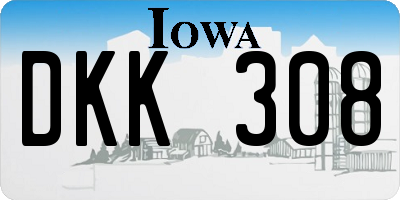 IA license plate DKK308