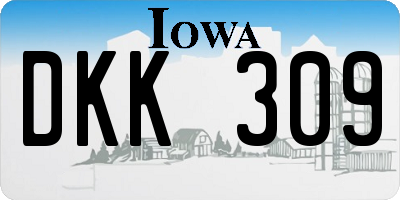 IA license plate DKK309
