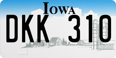 IA license plate DKK310